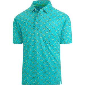 Golf Shirts for Men Dry Fit Print Moisture Wicking Performance Short Sleeve Polo